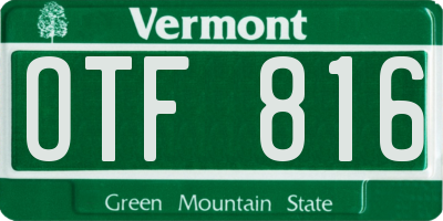 VT license plate OTF816