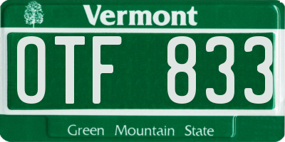 VT license plate OTF833