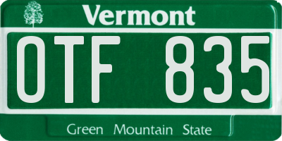 VT license plate OTF835