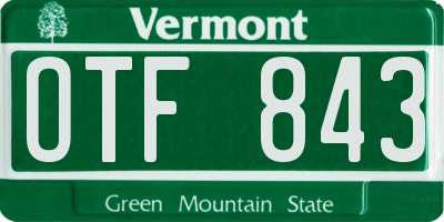 VT license plate OTF843