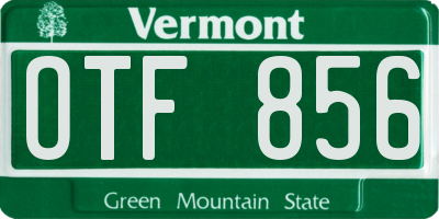 VT license plate OTF856