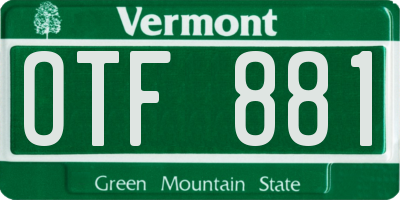 VT license plate OTF881