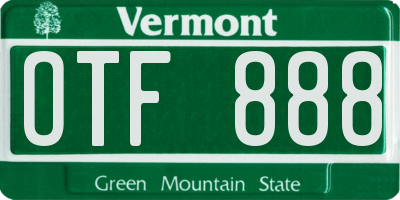 VT license plate OTF888