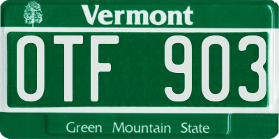 VT license plate OTF903