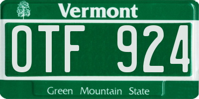 VT license plate OTF924