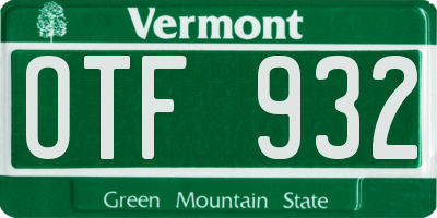 VT license plate OTF932
