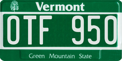 VT license plate OTF950