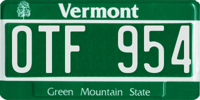VT license plate OTF954