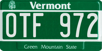VT license plate OTF972