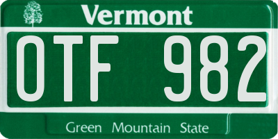 VT license plate OTF982