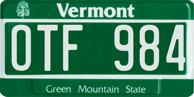 VT license plate OTF984