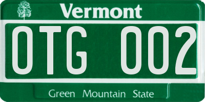 VT license plate OTG002