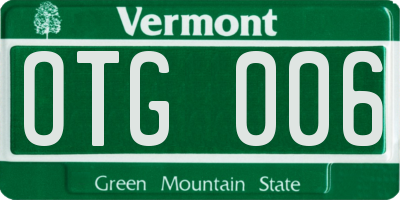 VT license plate OTG006