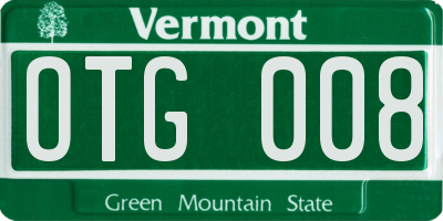 VT license plate OTG008