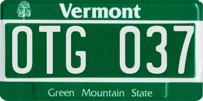 VT license plate OTG037