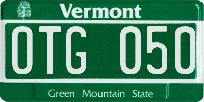 VT license plate OTG050