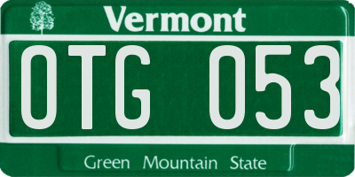 VT license plate OTG053