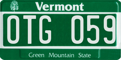 VT license plate OTG059