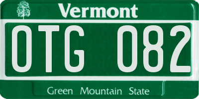 VT license plate OTG082