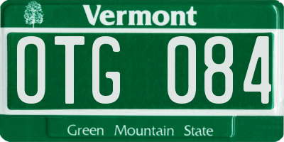 VT license plate OTG084