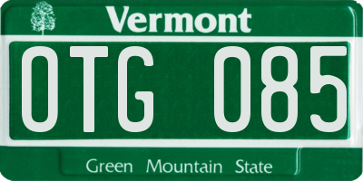 VT license plate OTG085