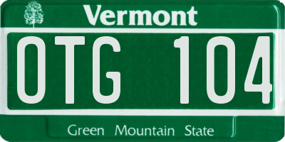 VT license plate OTG104
