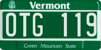 VT license plate OTG119