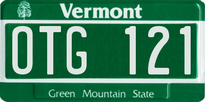 VT license plate OTG121