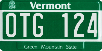 VT license plate OTG124