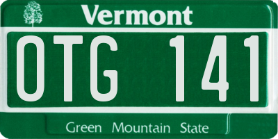 VT license plate OTG141