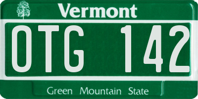 VT license plate OTG142