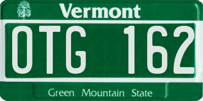 VT license plate OTG162