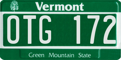 VT license plate OTG172