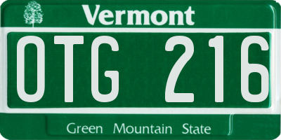 VT license plate OTG216