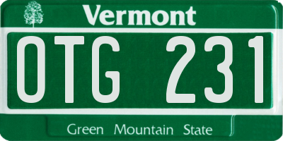 VT license plate OTG231
