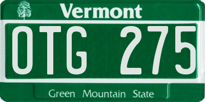 VT license plate OTG275