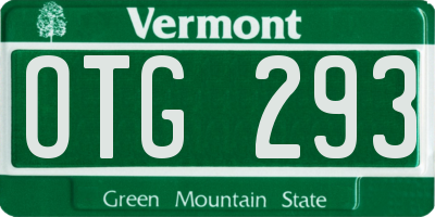 VT license plate OTG293