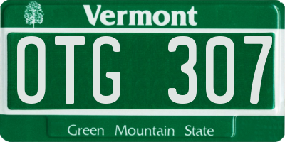 VT license plate OTG307