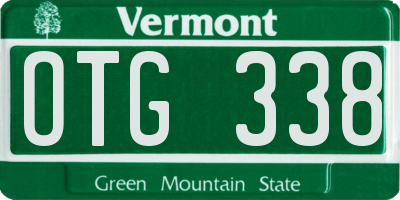 VT license plate OTG338
