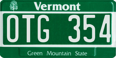 VT license plate OTG354