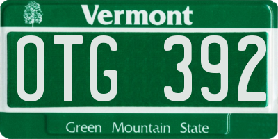 VT license plate OTG392