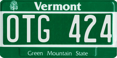 VT license plate OTG424