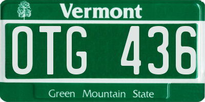 VT license plate OTG436