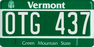 VT license plate OTG437