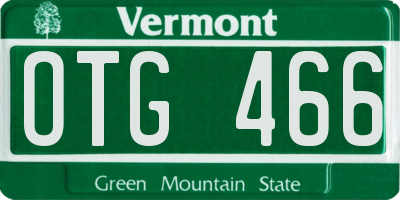 VT license plate OTG466