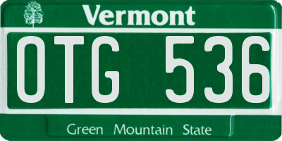 VT license plate OTG536