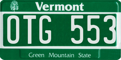 VT license plate OTG553