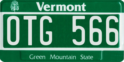 VT license plate OTG566