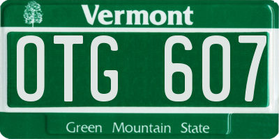 VT license plate OTG607
