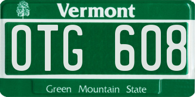 VT license plate OTG608